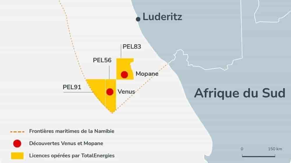 A ce jour, avec les projets Venus et Mopane, la Namibie représente le principal axe de développement de TotalEnergies en Afrique.