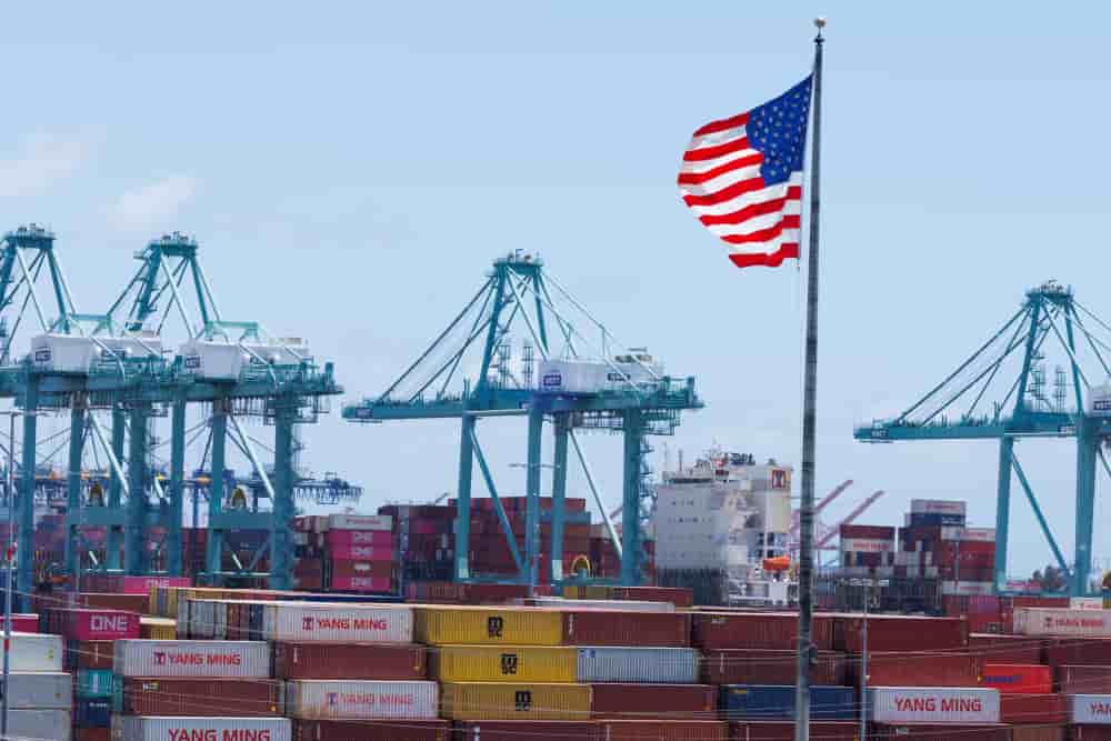 Le port de commerce de Los Angeles, à San Pedro, en Californie.
