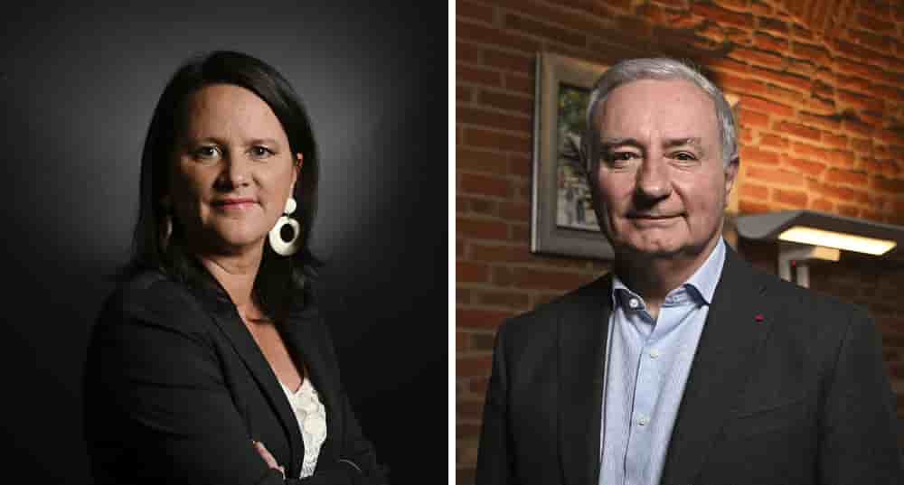 Johanna Rolland, maire de Nantes, et Jean-Luc Moudenc, maire de Toulouse.