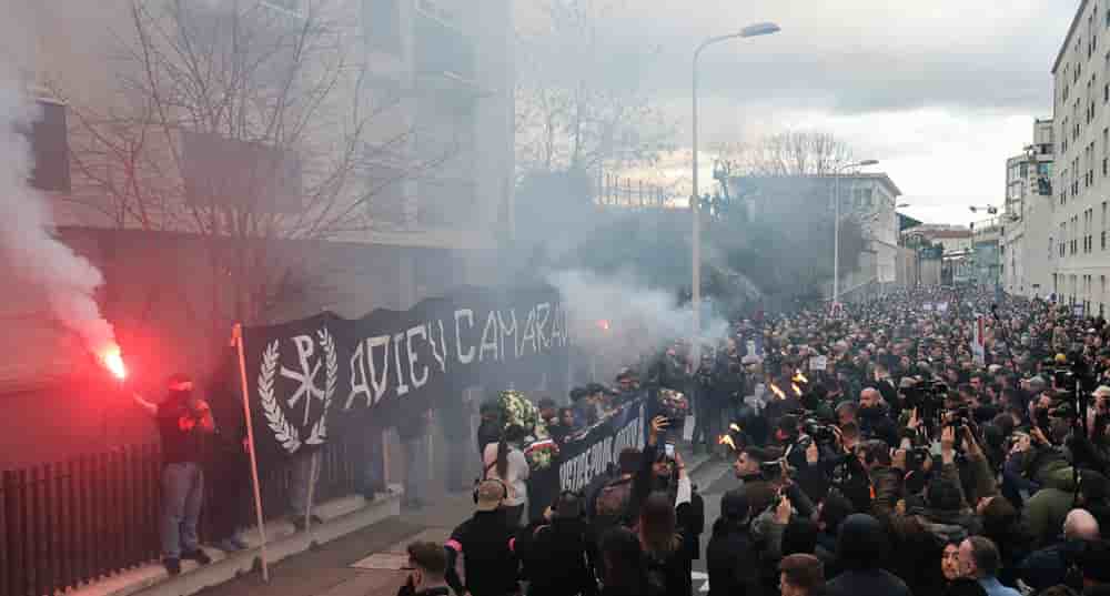 Une manifestation organisée en hommage à Quentin, le 21 février à Lyon.
