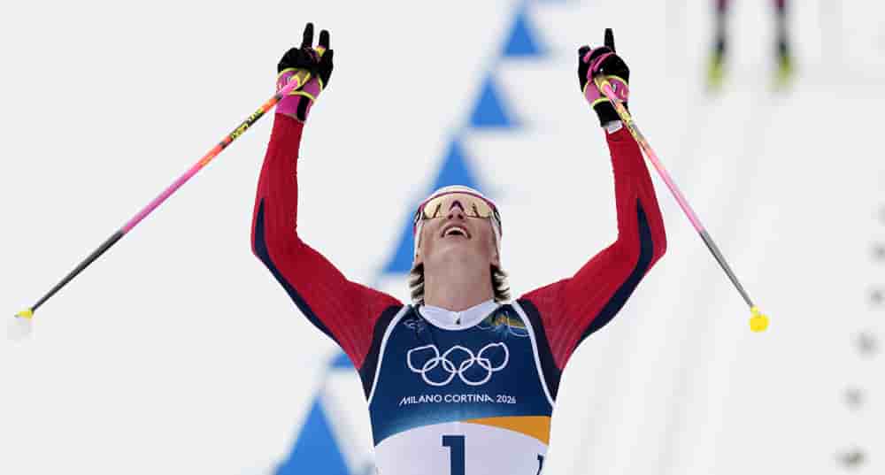 Johannes Klaebo, à Tesero (Italie), le 21 février.