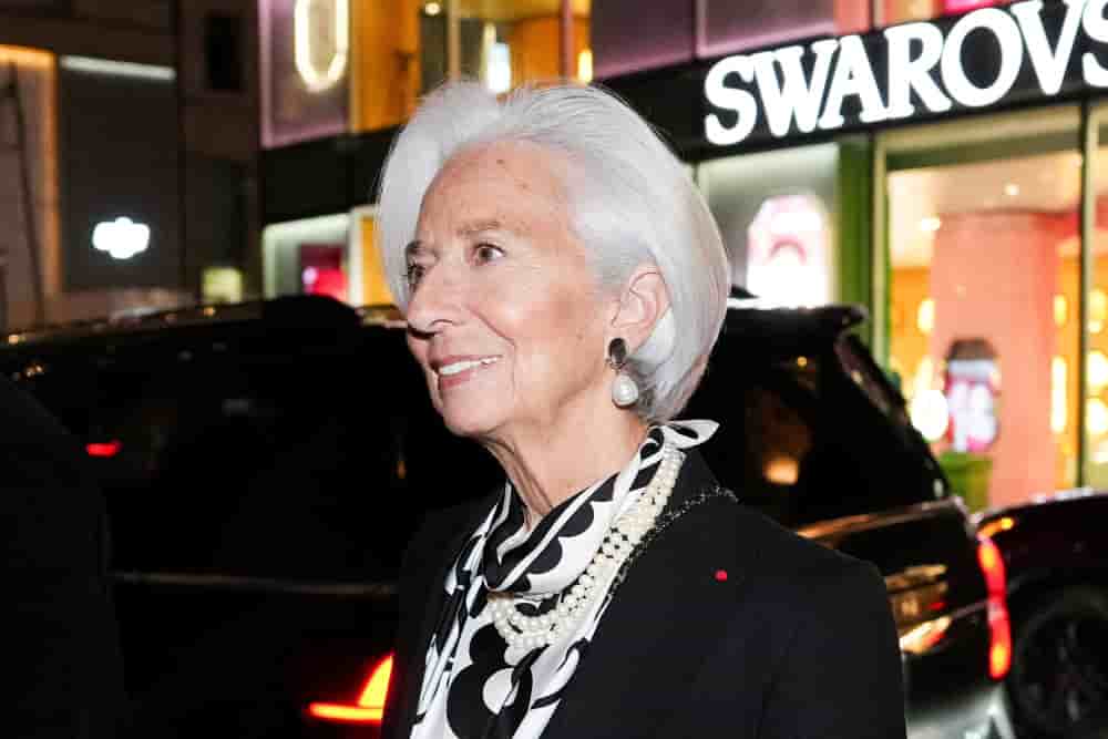 La présidente de la Banque centrale européenne (BCE), Christine Lagarde, arrive au banquet annuel du Columbia Journal of Transnational Law pour la remise du prix Wolfgang Friedmann Memorial Award, à l’University Club of New York, le 19 février 2026.
