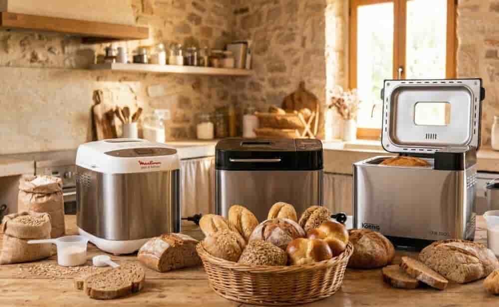 Astuce pratique : pesez farine, eau, levure et sel à l’avance dans des boîtes hermétiques pour gagner du temps le matin et lancer la machine à pain en quelques minutes seulement.