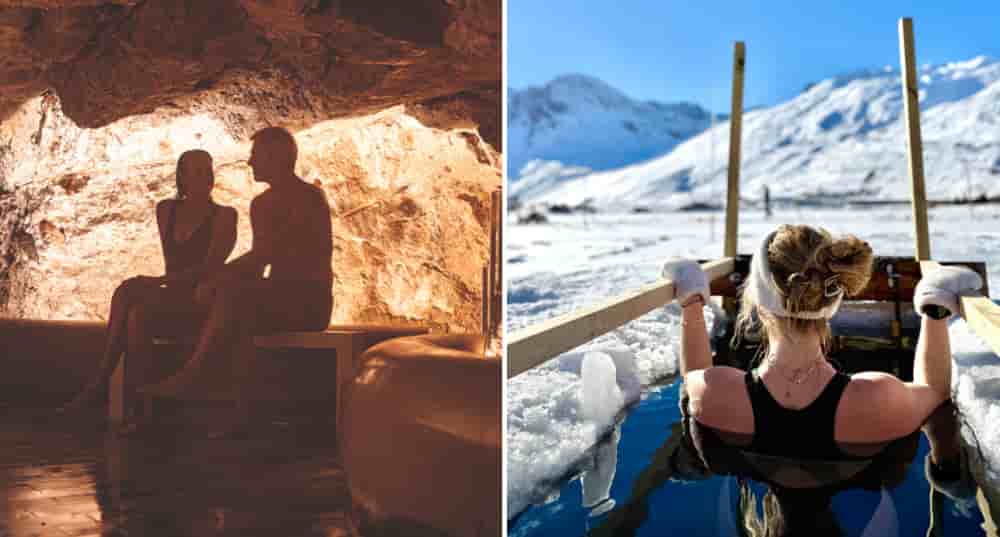 Malgré le froid de la montagne, il est possible de profiter en maillot de bain à l'approche de l'été.