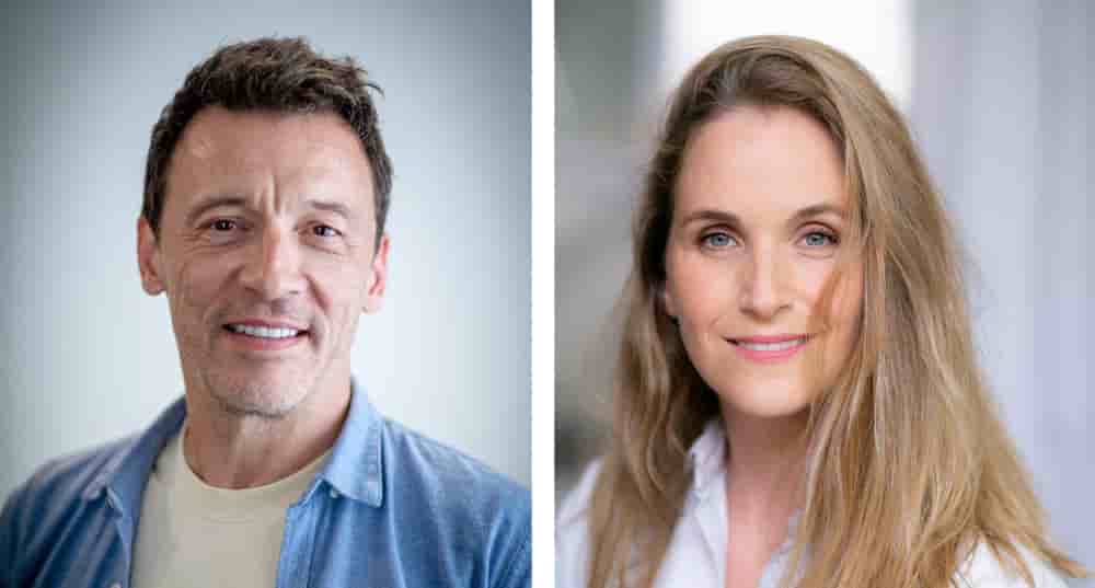Emmanuel Curtil (voix française de Jim Carrey) et Francine Baudelot