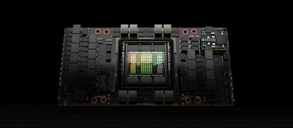 Le H100, le dernier GPU de Nvidia optimisé pour gérer les grands modèles d’intelligence artificielle utilisés pour créer du texte, du code informatique, des images, des vidéos ou des fichiers audio.