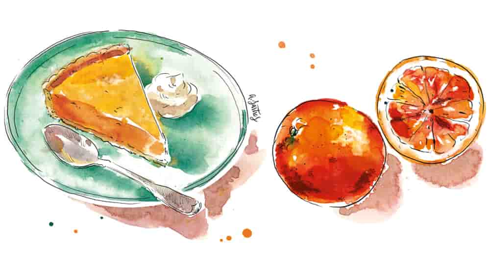 Anne Etorre, autrice-gastronome, propose sa tarte à l'orange sanguine.
