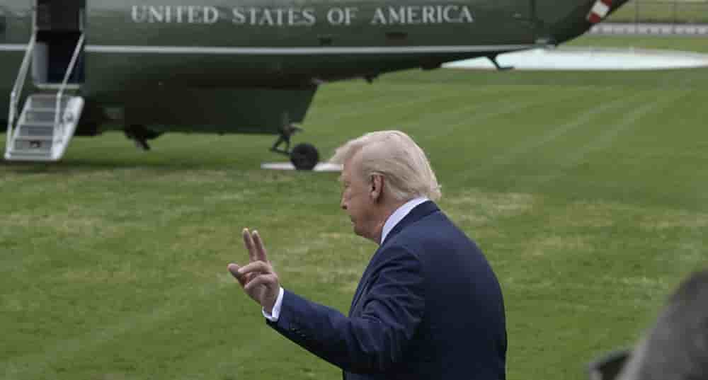 Donald Trump à Washington le 20 mars, avant son départ pour Mar-a-Lago.