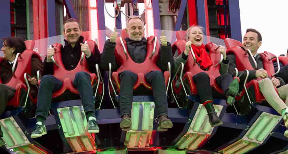 Le nouveau maire de Paris, Emmanuel Grégoire, et la maire du 12ème arrondissement, Lucie Castets, inaugurent la Foire du Trône le 27 Mars 2026, à Paris.