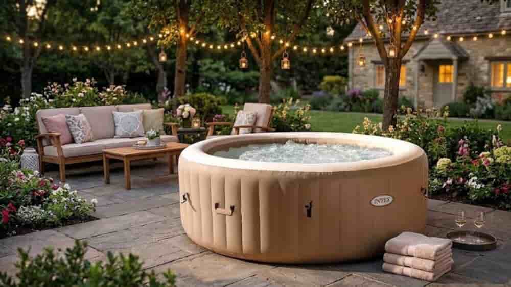 Le Pure Spa Sahara d’Intex, un spa gonflable complet pour 6 personnes à installer chez soi.