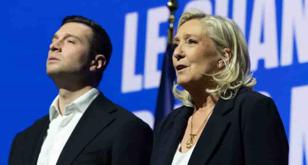 Jordan Bardella et Marine Le Pen à Chalons-en-Champagne, le 18 mars 2026