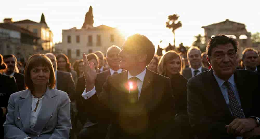 Emmanuel Macron à Athènes (Grèce), le 24 avril 2026.