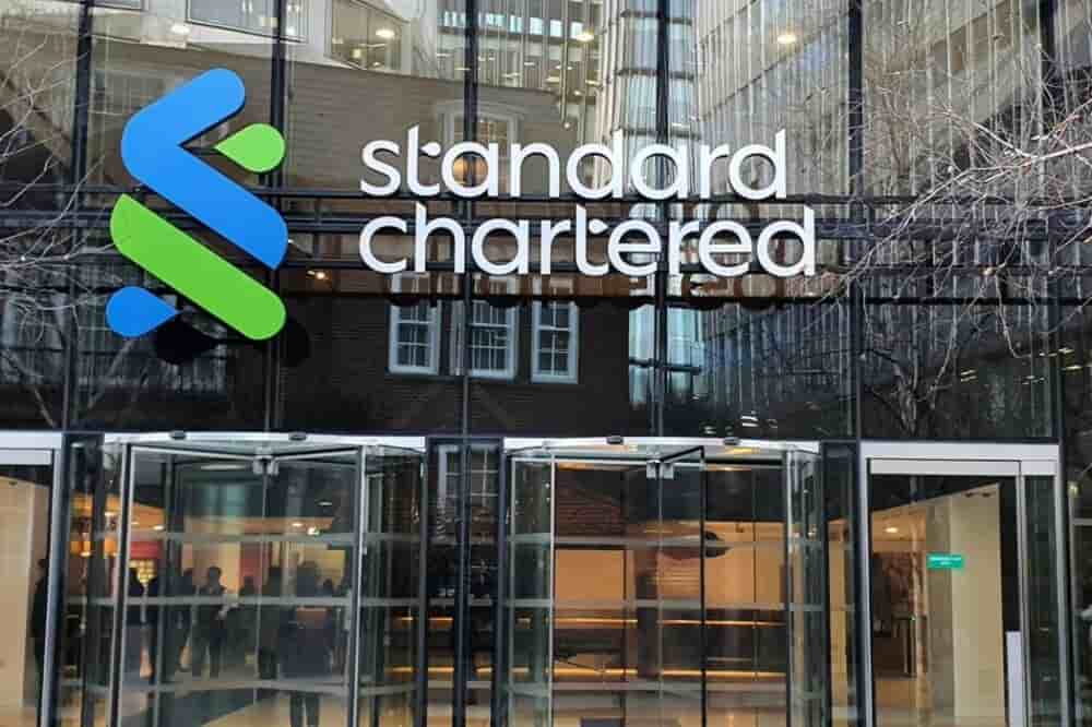 Siège social du groupe bancaire Standard Chartered, à Londres.