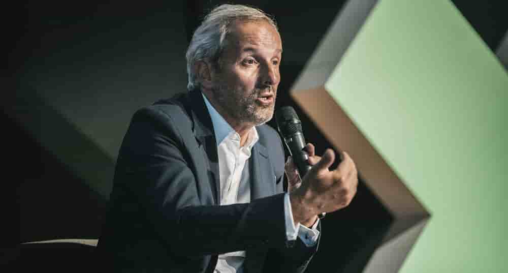 Pascal Demurger, PDG de la MAIF, lors des Universités d'été de l'Économie de Demain à Paris, le 30 août 2023.