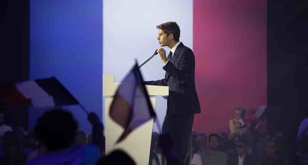 Gabriel Attal à Arras le 21 septembre à l'occasion d'un meeting Renaissance.