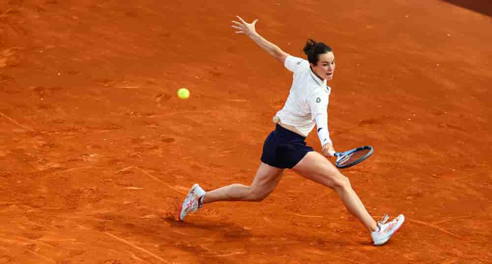 La joueuse de tennis française Lois Boisson lors du premier tour du tournoi WTA 1000 Mutua Madrid Open, le 22 avril 2026, à Madrid,