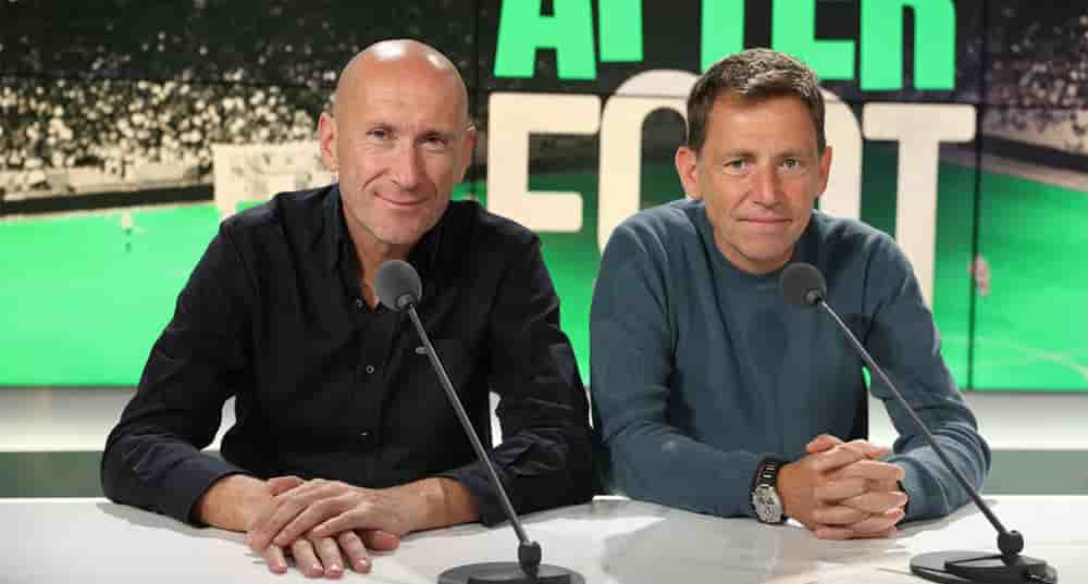Daniel Riolo et Gilbert Brisbois sur le plateau de l'After Foot.