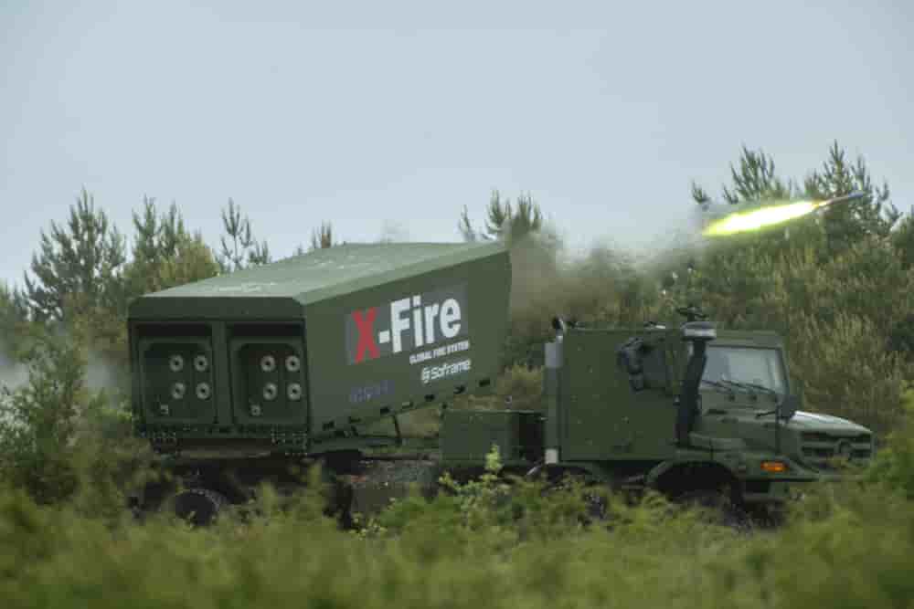 Tir effectué avec le lanceur X-Fire de Soframe
