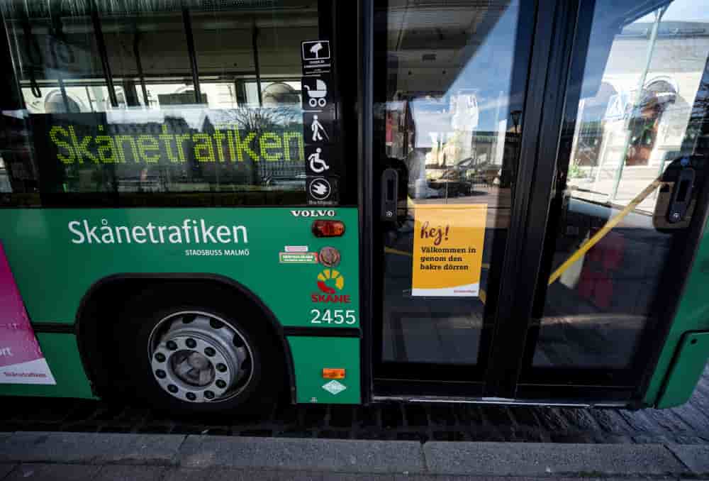 Un bus Skanetrafiken, la société de transports publics de la province de Scanie, à Malmö, en Suède.