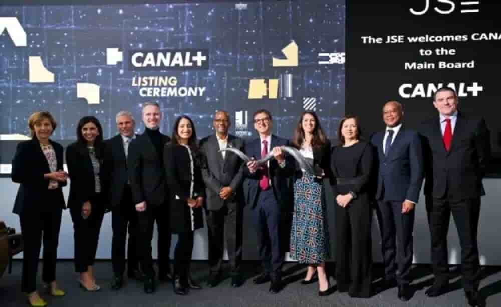 Cérémonie de cotation de Canal+ à la Bourse de Johannesburg (JSE).