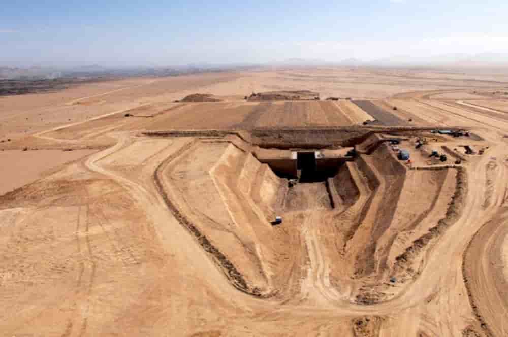 Site d’extraction d’uranium de Husab, en Namibie.