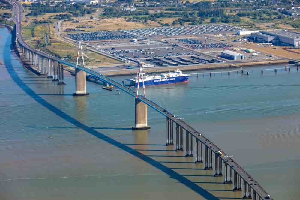 Vue aérienne du pont de Saint-Nazaire