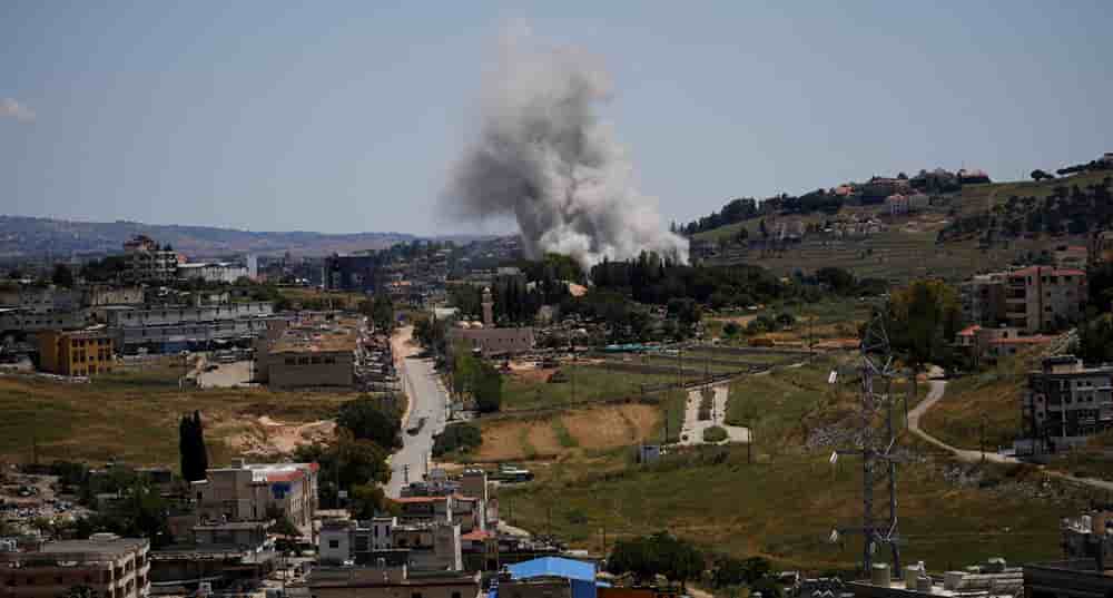 Une frappe israélienne à Nabatieh, dans le sud-Liban, le 6 juin 2026.