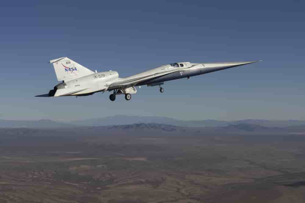 Le X-59 en vol.