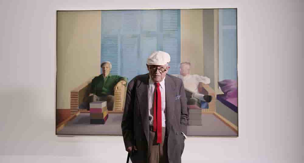 David Hockney au Centre Pompidou, en 2017.