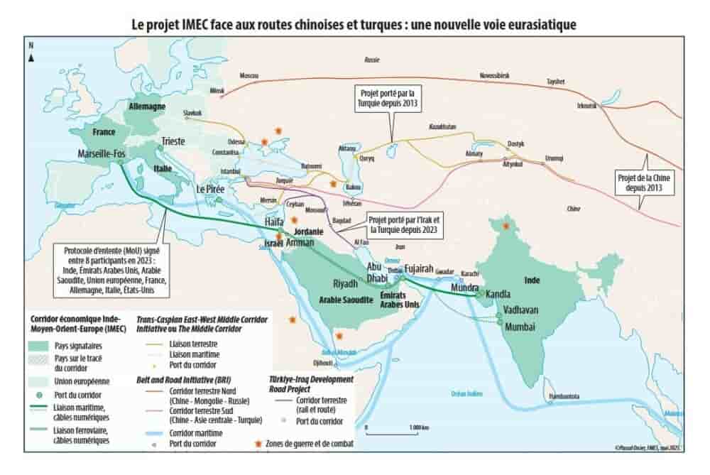 Le corridor économique Inde Moyen-Orient Europe (IMEC) traverse huit pays et de nombreuses zones de tension. De quoi générer de l'incertitude pour les investisseurs des infrastructures.