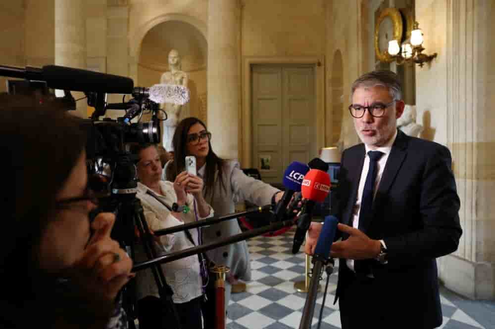 Olivier Faure, le 16 avril à l'Assemblée.