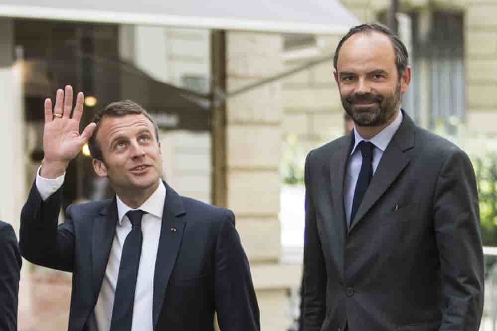 Emmanuel Macron et Édouard Philippe, à l'ambassade de Grande-Bretagne, à Paris, le 23 mai 2017.