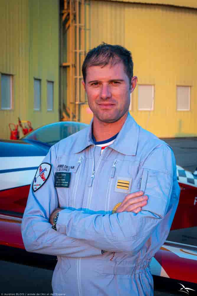 Capitaine Geoffrey, commandant de l'Equipe de voltige de l'armée de l'Air et de l'Espace.