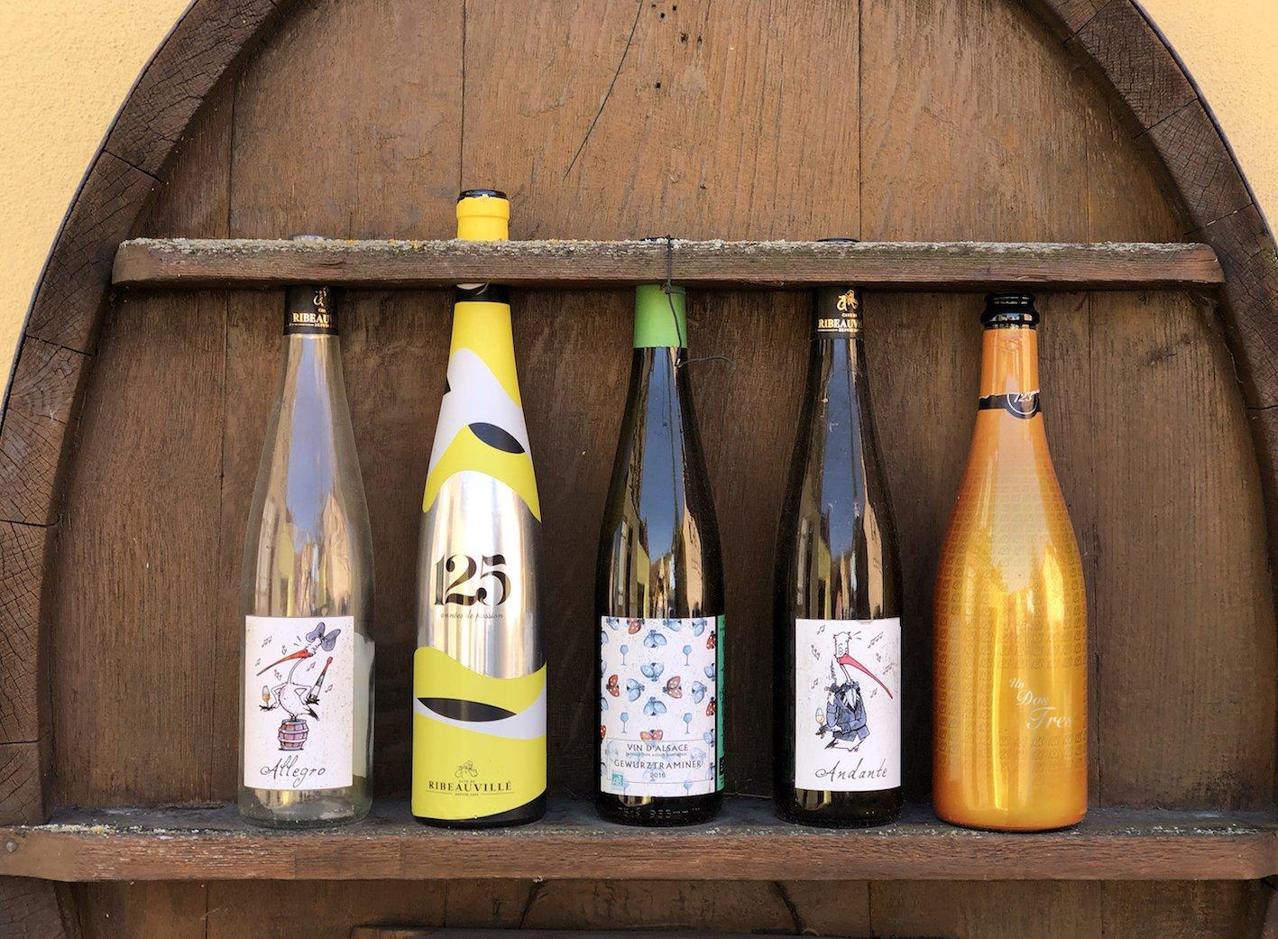 La flûte, forme traditionnelle de la bouteille d'Alsace.