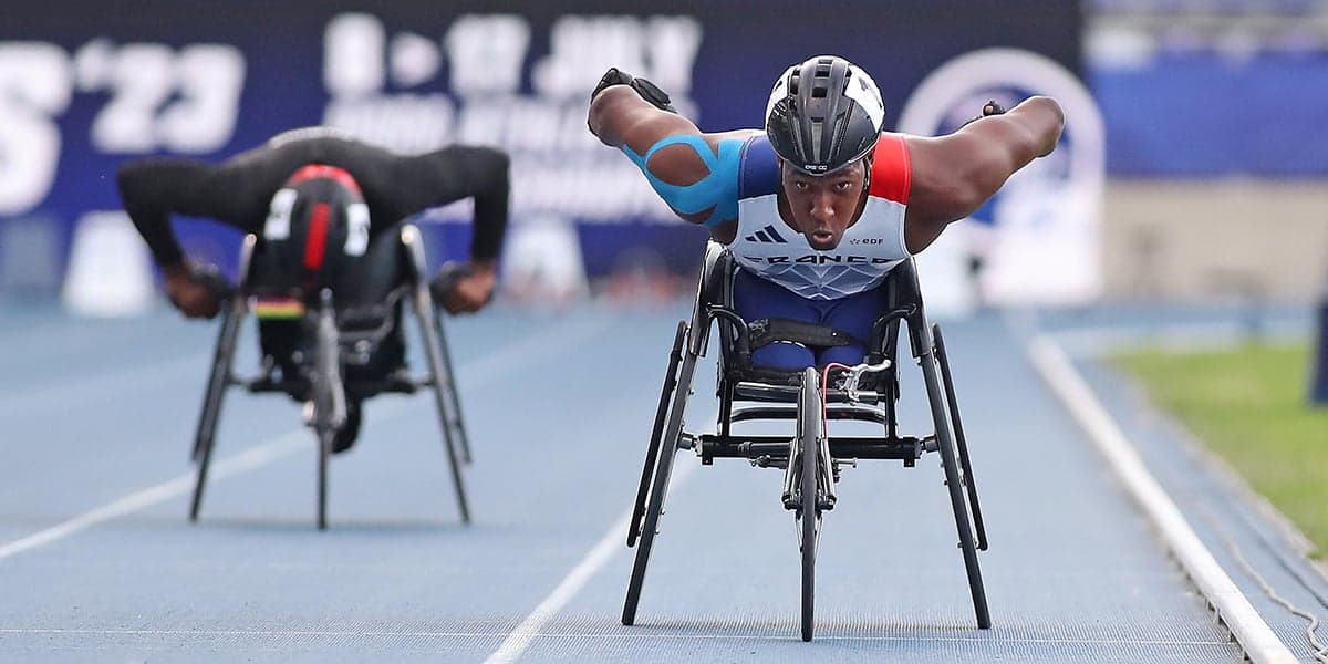Yasser Musanganya lors des Mondiaux 2023 de para-athlétisme au stade Charléty à Paris.