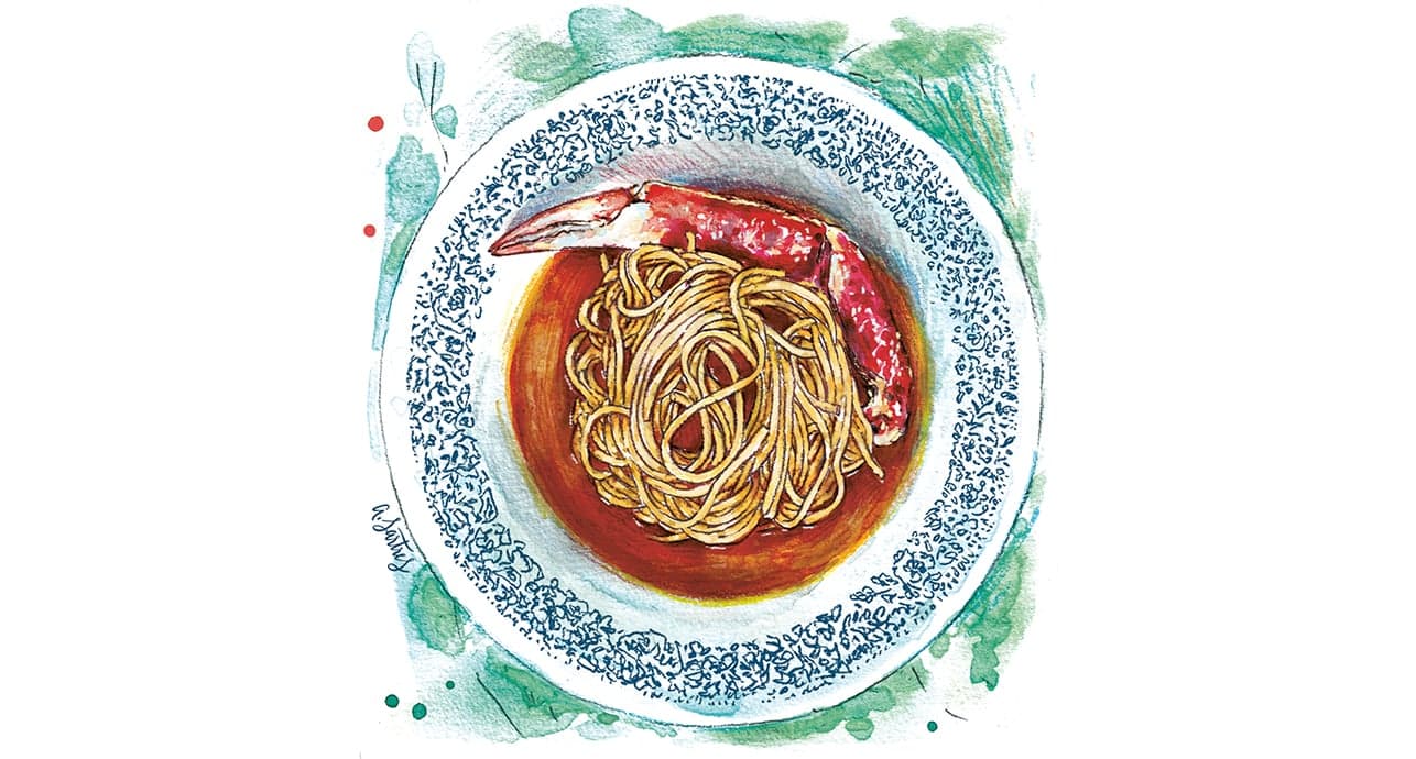 Cette semaine, découvrez la recette de spaghettis à l'araignée de mer.