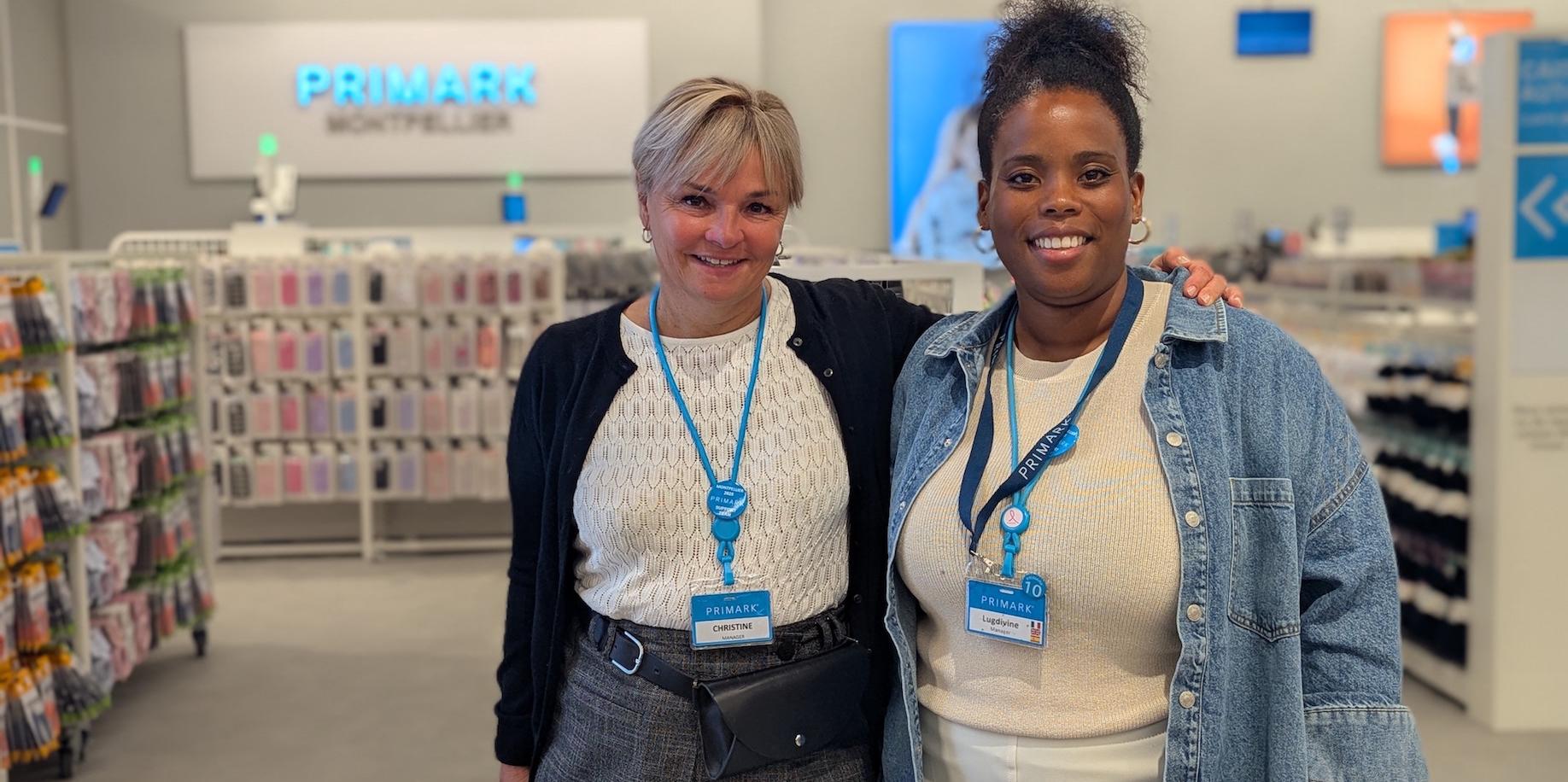 Christine Loizy, directrice de Primark France (à gauche) et Lugdivine Mambert, directrice commerciale de Primark France, le 10 septembre, jour de l'inauguration du magasin à Montpellier.