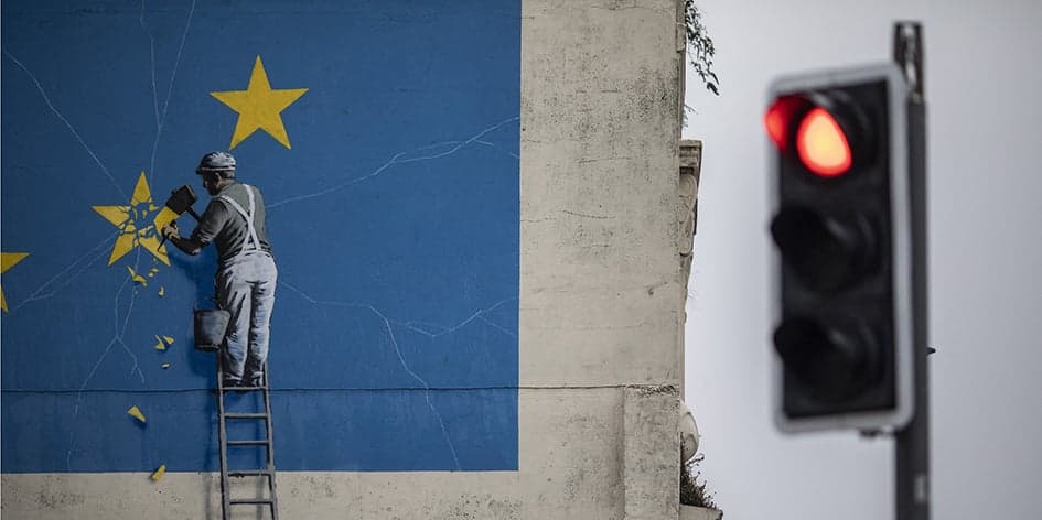 Une fresque peinte par Banksy, à Douvres, en Angleterre.