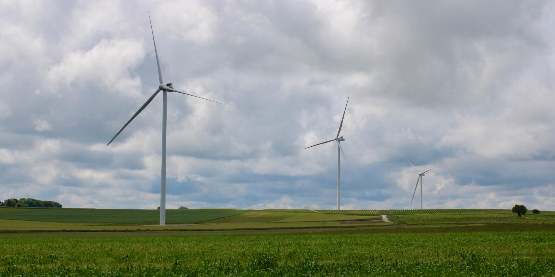 Les six éoliennes de Baignes en Charente ont été raccordées au réseau début 2025.