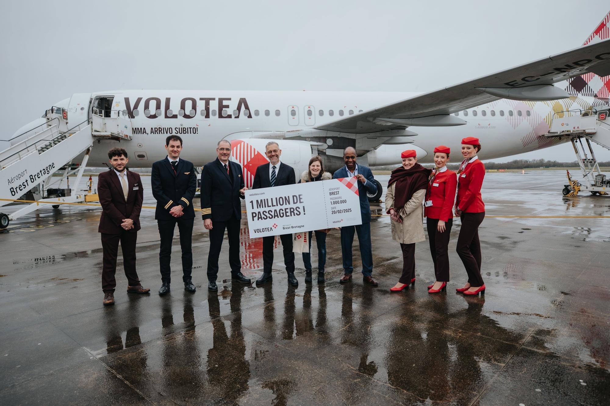 Avec 323.000 passagers en 2024 (+ 16% sur un an), le trafic de la base Volotea de Brest représente plus d'un tiers du trafic global annuel de l'aéroport Brest Bretagne.