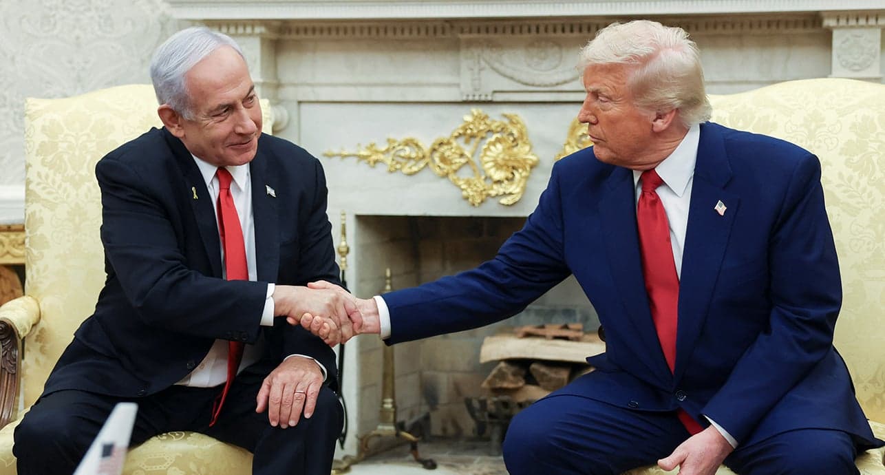 Benjamin Netanyahou et le président Donald Trump, lors de leur rencontre du 7 avril à la Maison-Blanche.