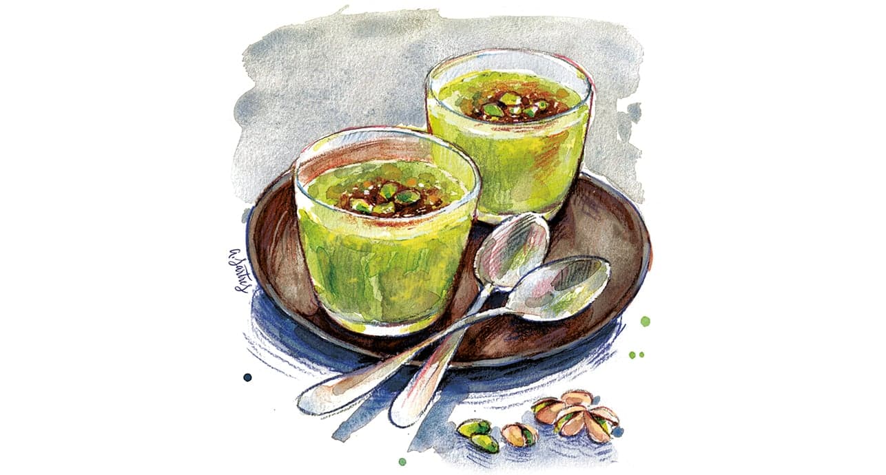 Découvrez la recette de la semaine : la crème à la pistache.