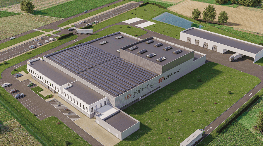 Le projet de la future usine Gen-Hy Cube, qui sortira de terre dès la fin de cette année, dédiée à la fabrication d’électrolyseurs AEM (Anion Exchange Membrane) dans le Doubs.