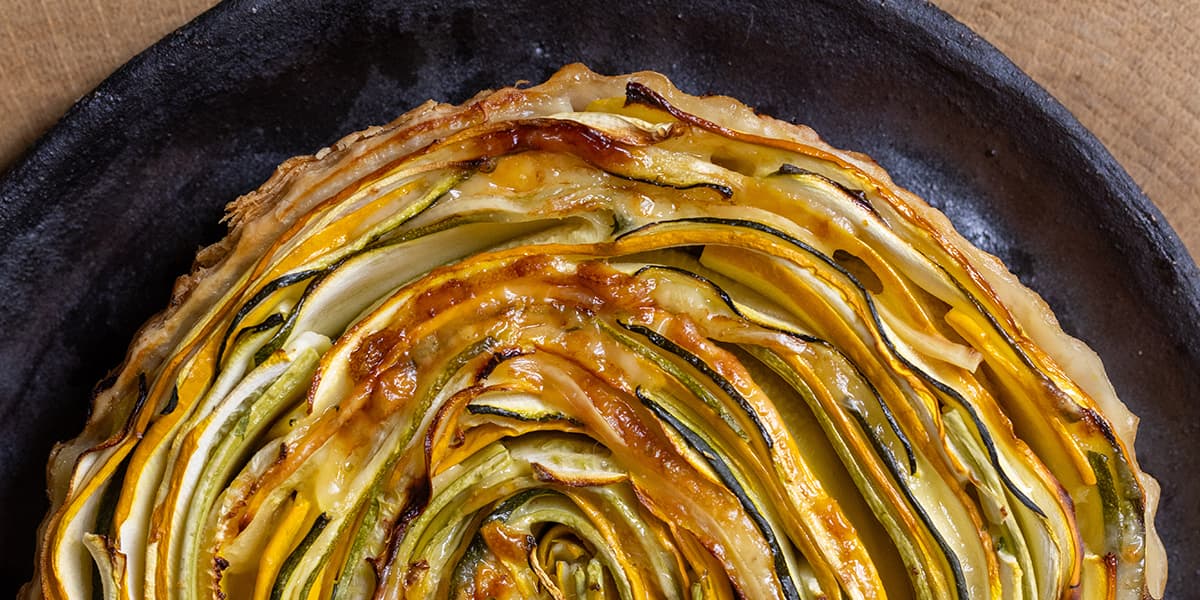 Tarte aux courgettes et au comté.