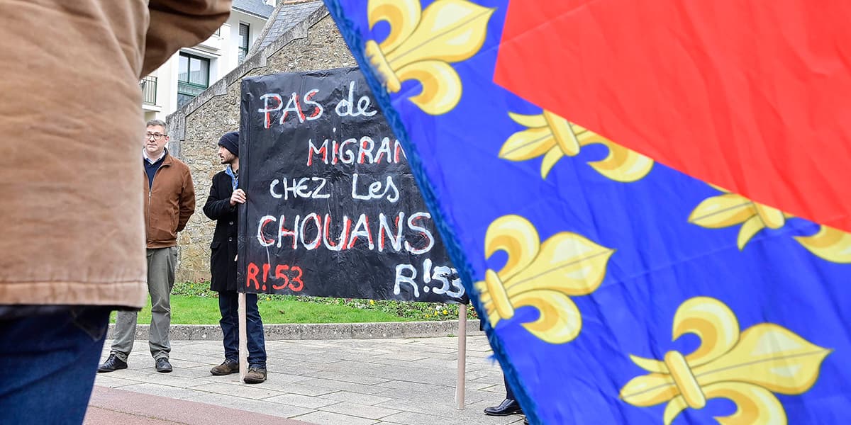 Manifestation contre un projet de centre d’accueil des migrants, 
à Saint-Brevin-les-Pins (Loire-Atlantique), le 25 février.