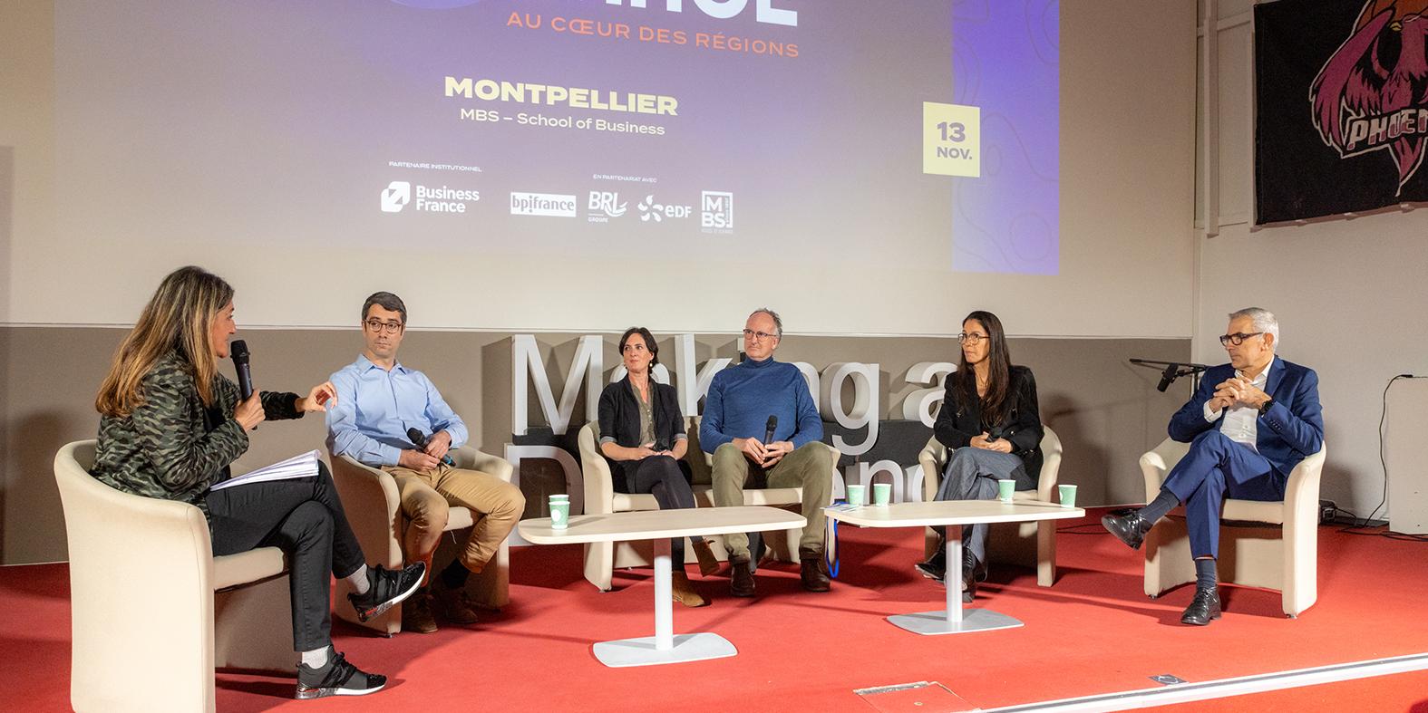 La table-ronde sur la raréfaction des ressources sur le "Génération Transformons la France" à Montpellier, le 13 novembre 2024.