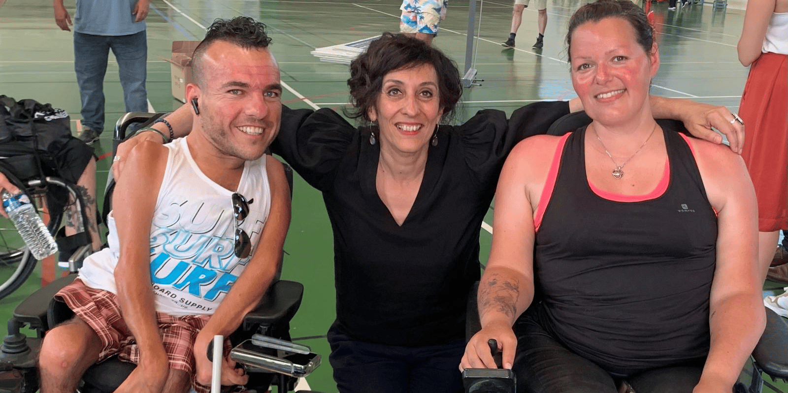 Chaynesse Khirouni, présidente (PS) du Conseil départemental de Meurthe-et-Moselle, ne financera pas le passage du relais de la flamme olympique sur son territoire. Elle privilégie le « sport pour tous » et soutient les athlètes locaux aux Jeux Paralympiques (ici à droite Sonia Heckel, ex-championne d'Europe de Boccia).