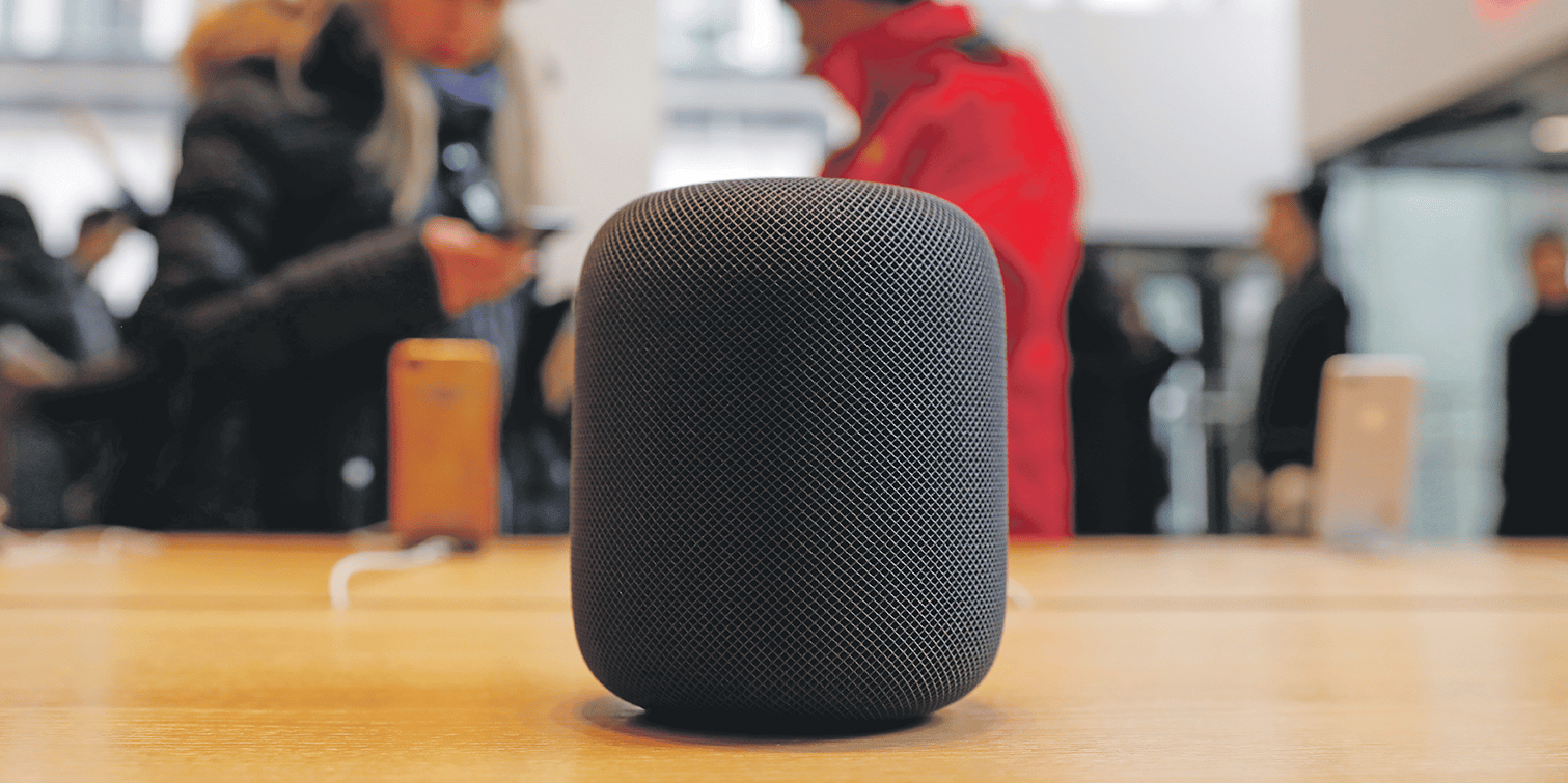 En France, 10 % des internautes possèdent au moins une enceinte Google Home, Amazon Echo ou (photo) Apple Homepod.