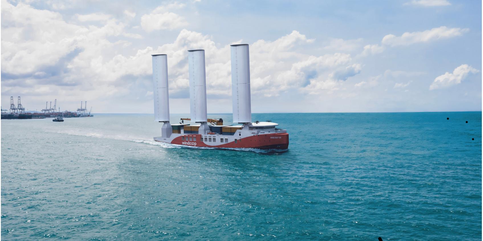 Le futur porte-conteneurs à voile Windcoop, destiné à faire la route maritime entre Madagascar et la Méditerranée.