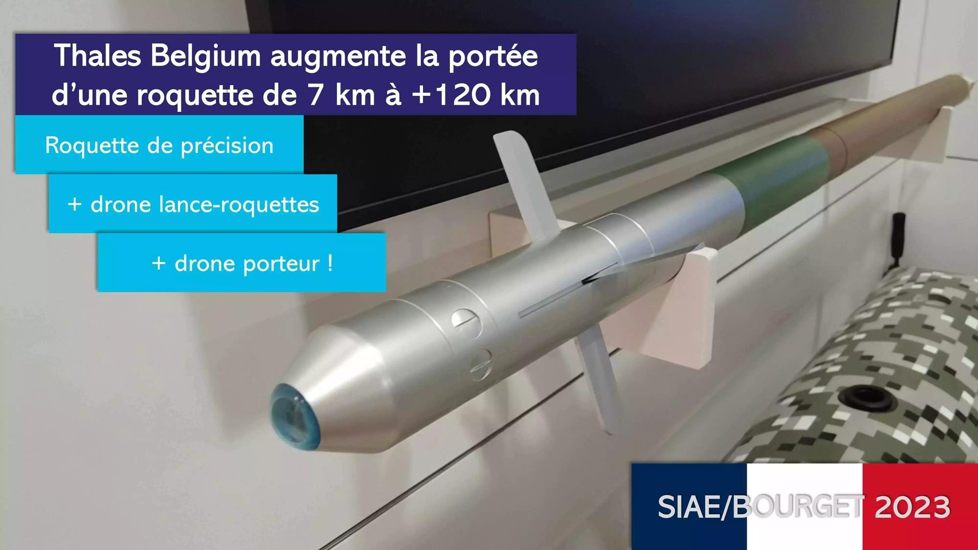 Roquette FZ275 LGR sur le stand de Thales : de 7 km à plus de 120 !